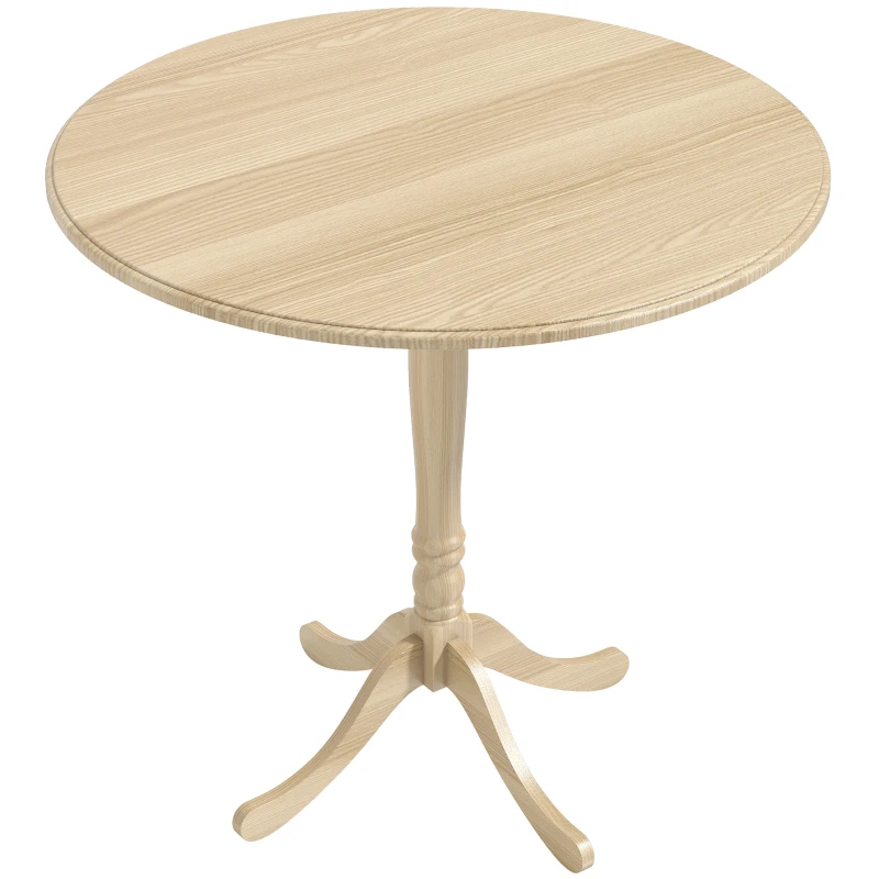 HOMCOM Table à manger ronde pour 4 personnes Ø 80 cm, table de cuisine, piétement en acier, style moderne, bois naturel