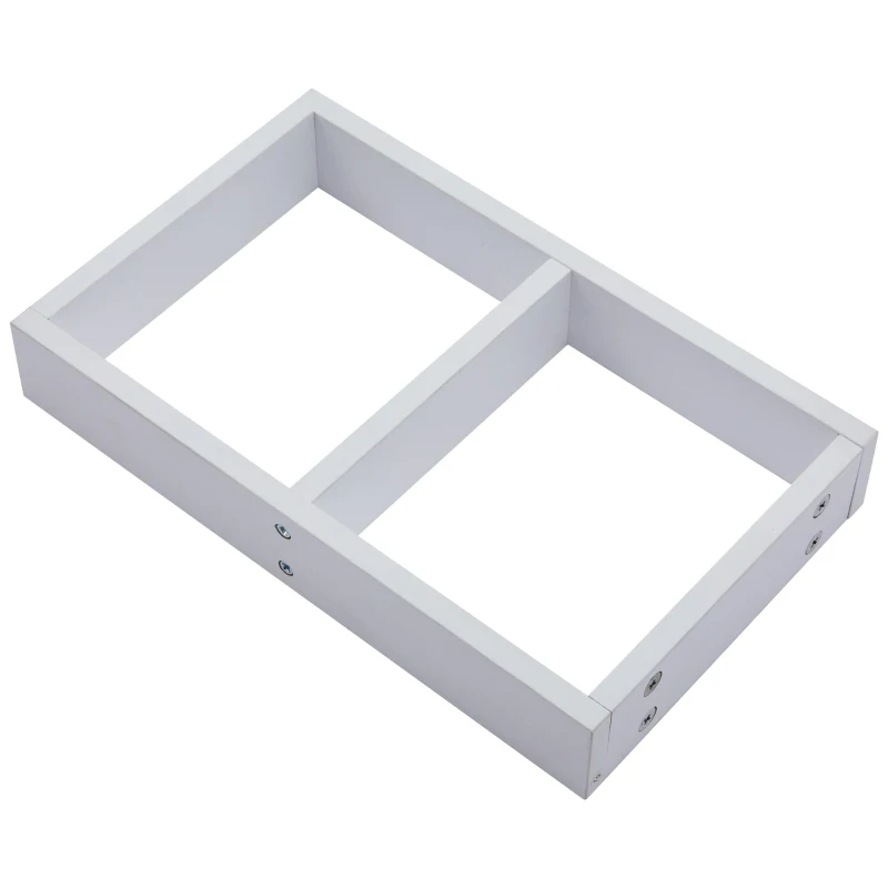 Tavolino da caffè lucido e girevole a 2 livelli con ripiano portaoggetti, 70x70x36 cm, Bianco