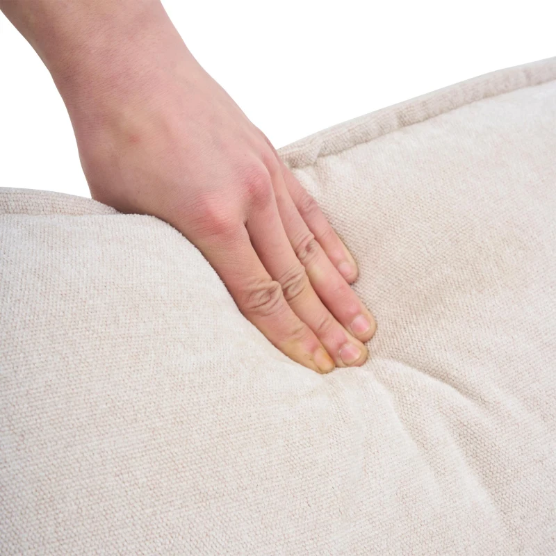 Divano letto angolare a 3 posti con 2 portabicchieri, 3 porte USB e tasche laterali, 202x137x80 cm, Beige