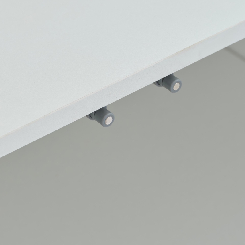 Credenza da sala da pranzo minimal con luce LED, in truciolato, 120x40x75 cm, Bianco