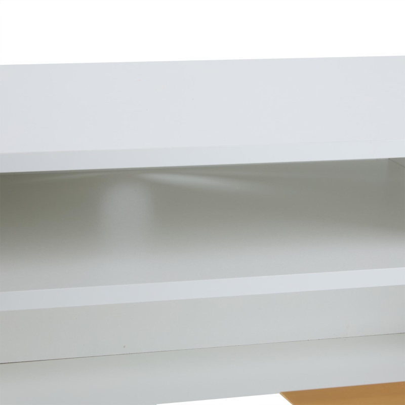 Mobile TV moderno con motivo a nido d'ape e ripiani portaoggetti, 180x40x41 cm, Bianco