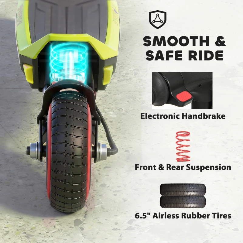 SPORTNOW Electric Scooter for Kids, Foldable E Scooter for Age Age 6+ with LED Display, RGB lights, Up to 16km/h, Green