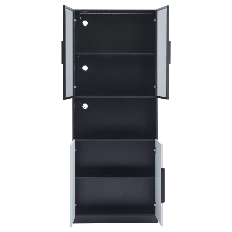 Vetrina per collezione moderna con illuminazione LED, 80x30x200 cm, Bianco