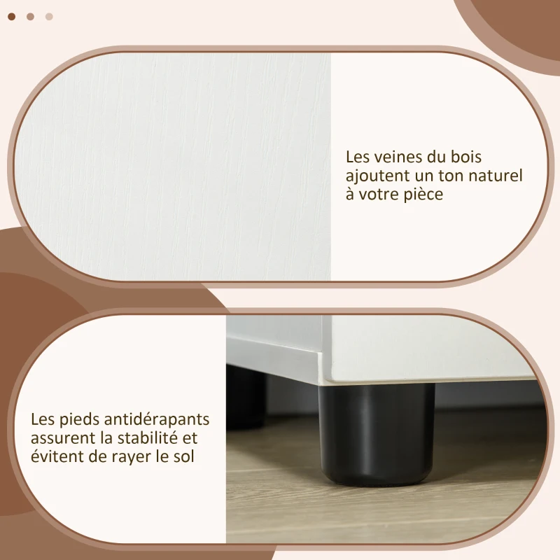 Vinsetto Armoire de bureau à 2 niveaux, meuble de rangement bureau avec 2 portes, serrures et clés, 80x40x80cm, blanc