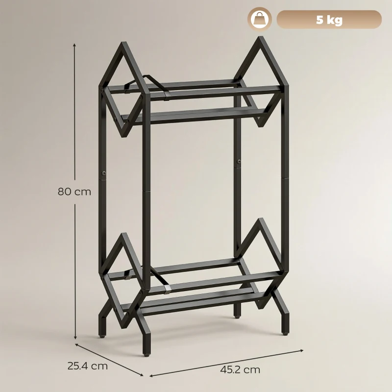 HOMCOM 50 CD Storage Rack, 2-Tier Metal CD Storage Unit, Free Standing, Easy to Assemble, Black