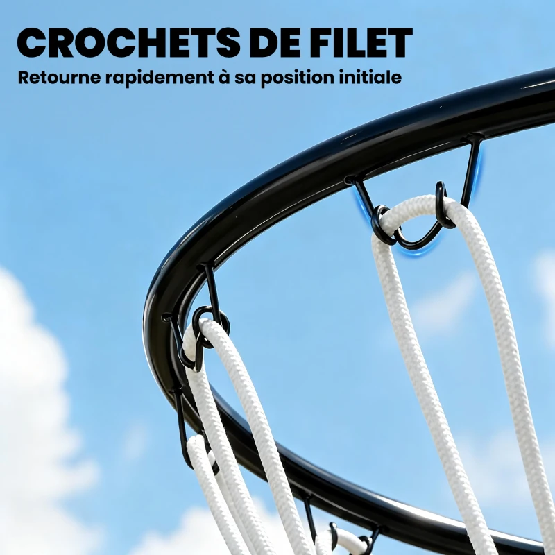 SPORTNOW Panier de Basket, Anneau Suspendu de Basket Intérieur et Extérieur, pour Mur avec Filet Résistant aux Intempéries
