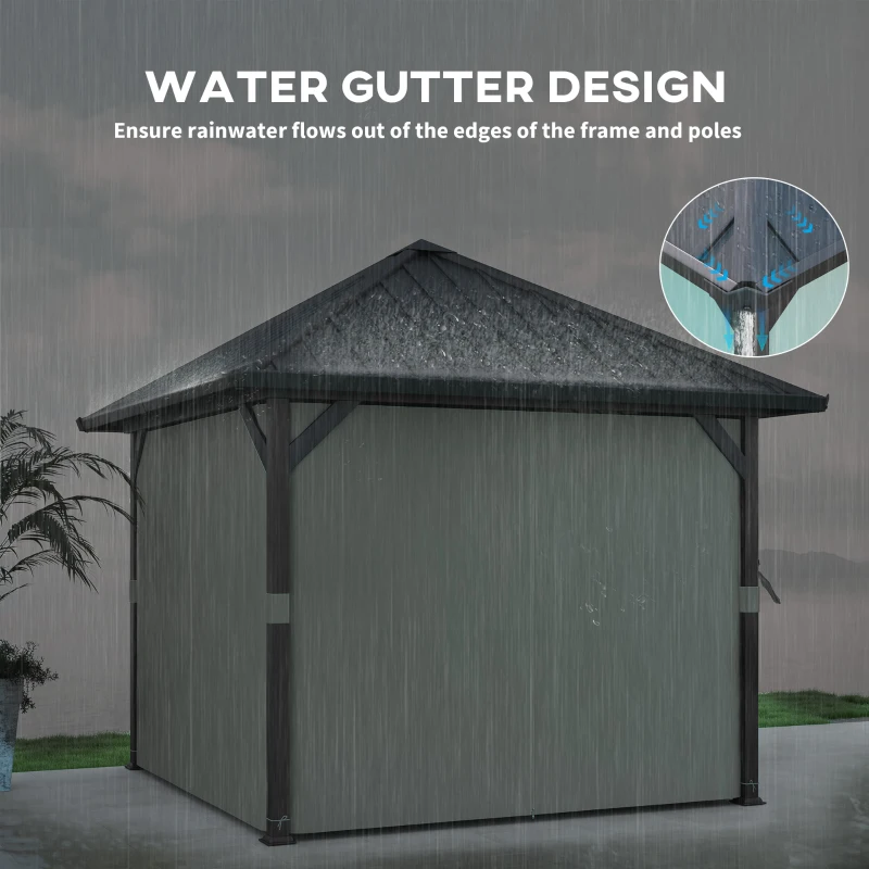 Pawilon ogrodowy 3x3 m, wodoodporny, stabilny, ciemnoszary