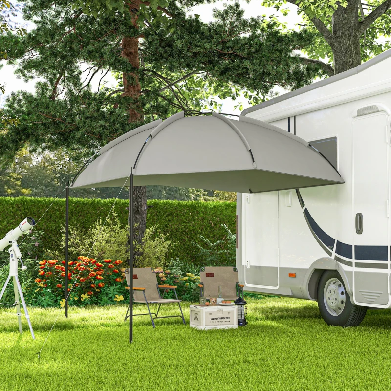 Outsunny Abri solaire tonnelle barnum auvent réglables en dôme acier polyester haute densité 190T sac de transport inclus gris