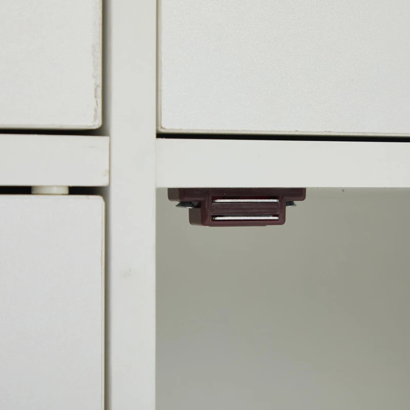 Madia moderna in stile scandinavo con 3 cassetti e 4 ante, 160x37x75 cm, Bianco