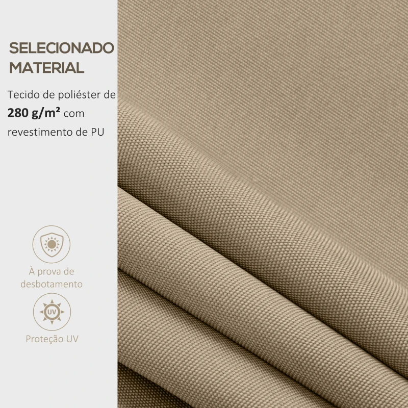Outsunny Teto de Substituição para Telhado 382x240 cm Lona para Telhado com Dobras Proteção UV Impermeável para Pátio Bege