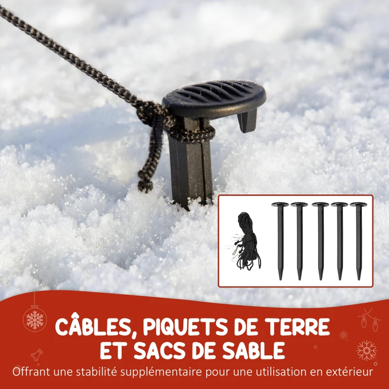 Outsunny Bonhomme de neige et pingouins gonflable de Noël de 180 cm avec lumières LED, décoration de Noël intérieur et extérieur