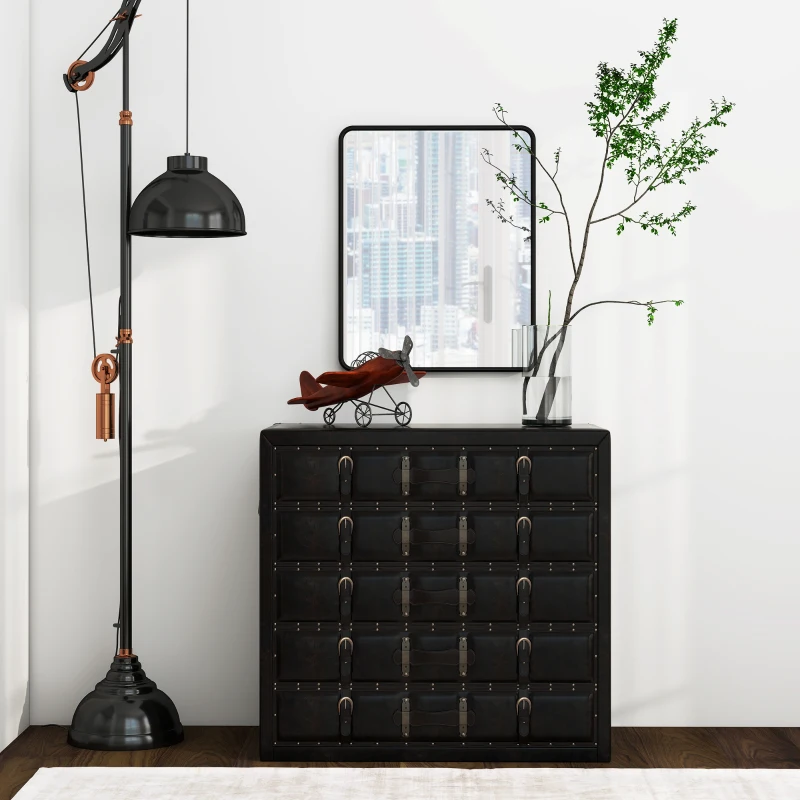 HOMCOM Rectangular Wall Mirror with HD Glass - Black