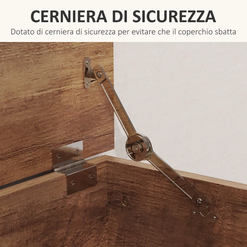 HOMCOM Panca Contenitore Multiuso Legno per Camera Ingresso Bianco 100x40x40cm