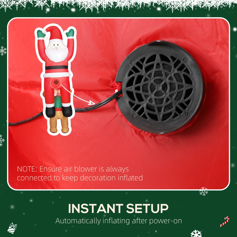 Outsunny 7FT Hanging Christmas Inflatable Santa with Dog, Christmas Blow Up Decoration with Built-in LED Lights for Garden, Indoor Outdoor Home Decor