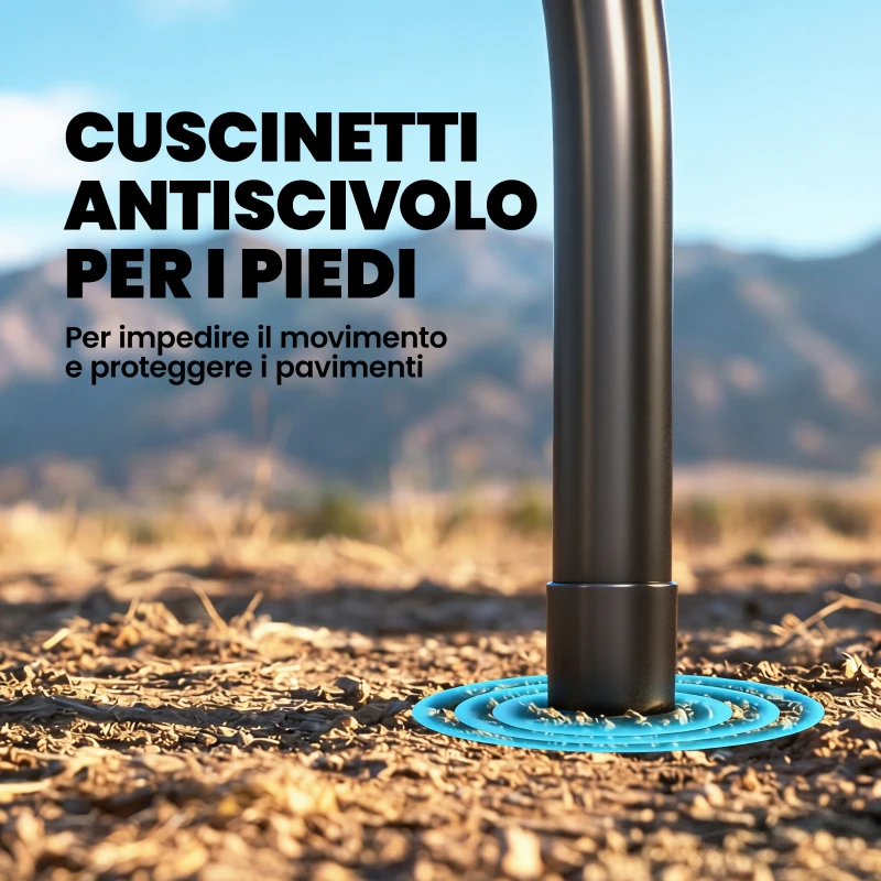 Outsunny Set Tavolo e Sedie da Campeggio 5pz con Tavolino Pieghevole e 4 Sedie, in HDPE e Metallo Nero