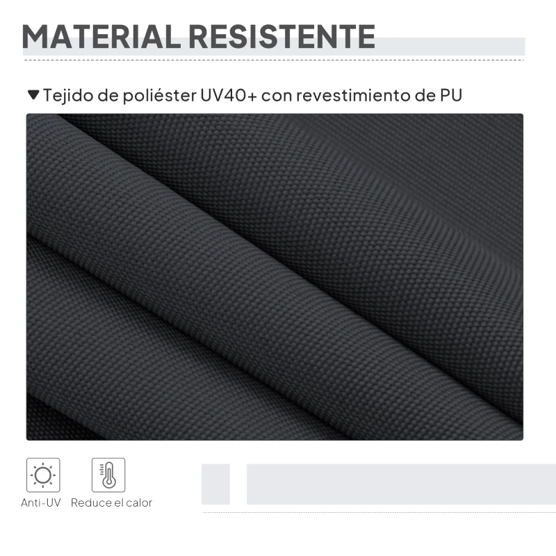 Outsunny Toldo Vertical Exterior 200x305 cm Pantalla de Privacidad Enrollable Ajustable con Manivela Protección UV 40+ Gris