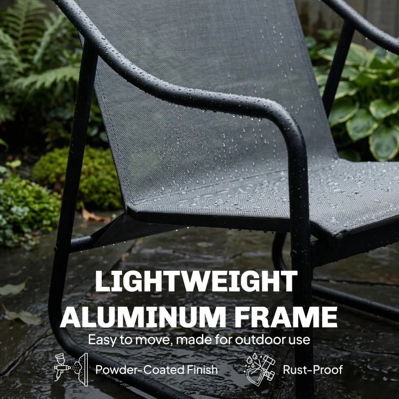 Outsunny Fotel ogrodowy z poduszką, nowoczesna sofa na balkon, maks. obciążenie 120 kg, ciemnoszary