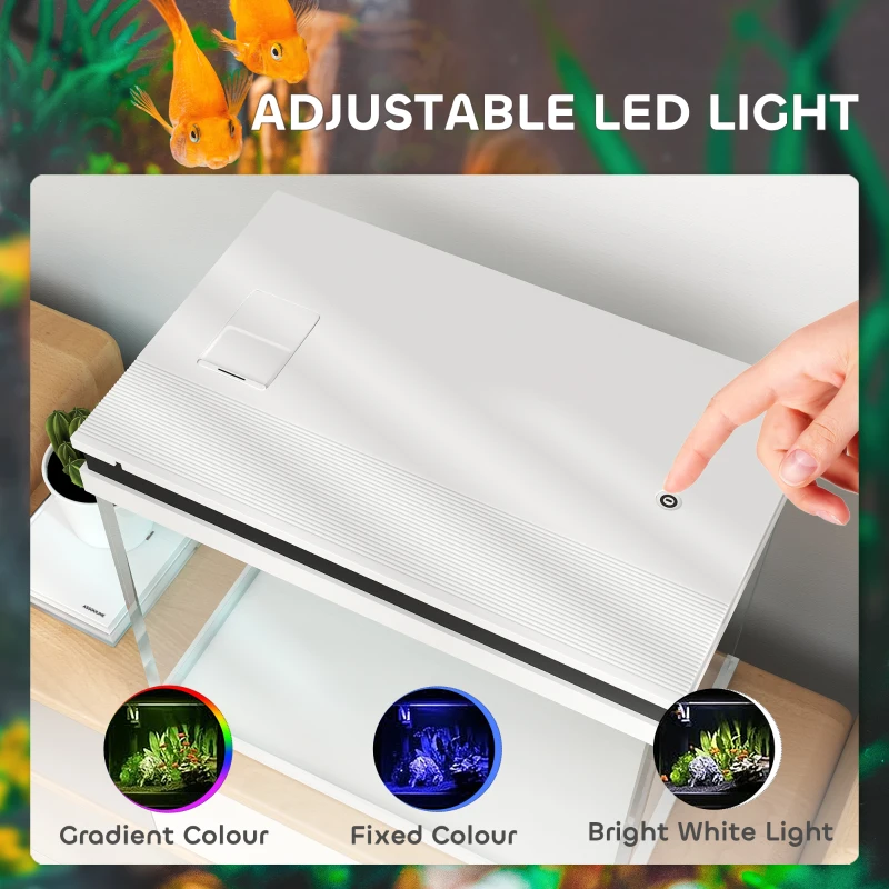 Akwarium szklane 41L z filtrem, LED, pompą, Białe