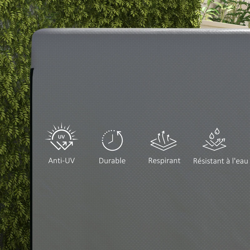 Outsunny Housse de protection pour balancelle de jardin 3 places, toile PE imperméable, anti-poussière, 215x155x150cm, gris foncé