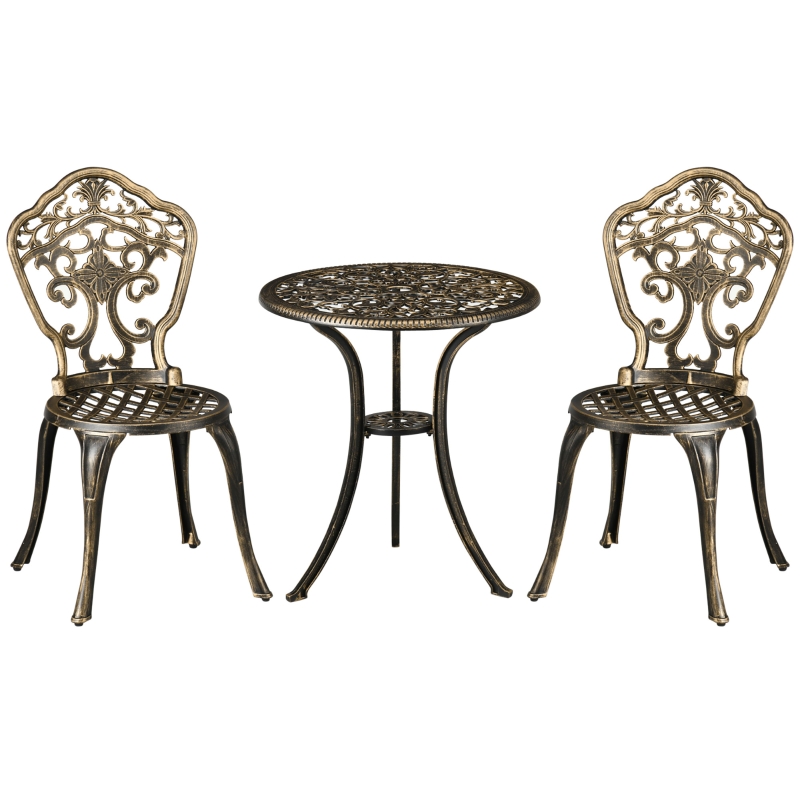 Chaise De Jardin Fer Forgé Brun – Pliante Style Antique, Lot De 2