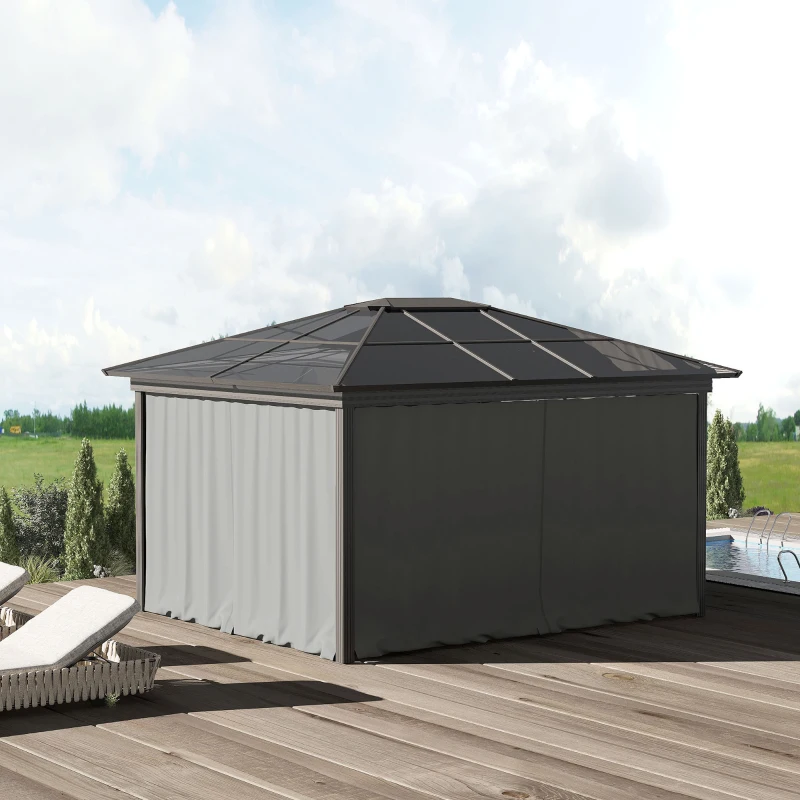 Outsunny 4 parois latérales pour pavillon de jardin tonnelle rigide 300 x 300 cm protéger de la pluie vent soleil gris clair