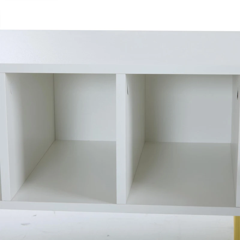 Mobile TV moderno con motivo a nido d'ape e ripiani portaoggetti, 180x40x41 cm, Bianco