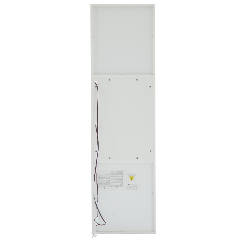 Vetrina per collezione con illuminazione LED e ripiano in vetro, 45x35x160 cm, Bianco