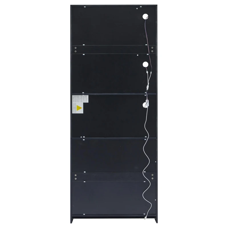 Vetrina per collezione moderna con illuminazione LED, 80x30x200 cm, Bianco