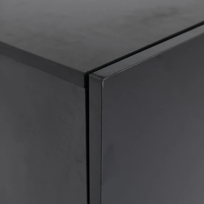 Vetrina per collezione con illuminazione LED e ripiano in vetro, 45x35x160 cm, Nero