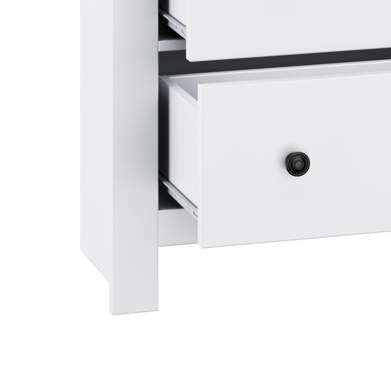Madia credenza minimal portaoggetti con 7 cassetti, 152x40x88.5 cm, Bianco