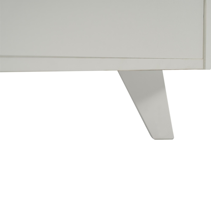 Credenza moderna con spazio contenitore, in Truciolato, 130x40x70 cm, Bianco e color Legno