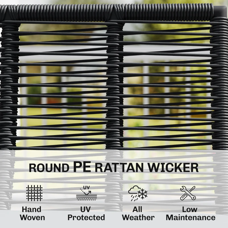 Outsunny Sofa Ogrodowa z Poduszkami 2-osobowa Rattanowa Meble Balkonowe 123 x 67 x 72 cm Jasnoszara