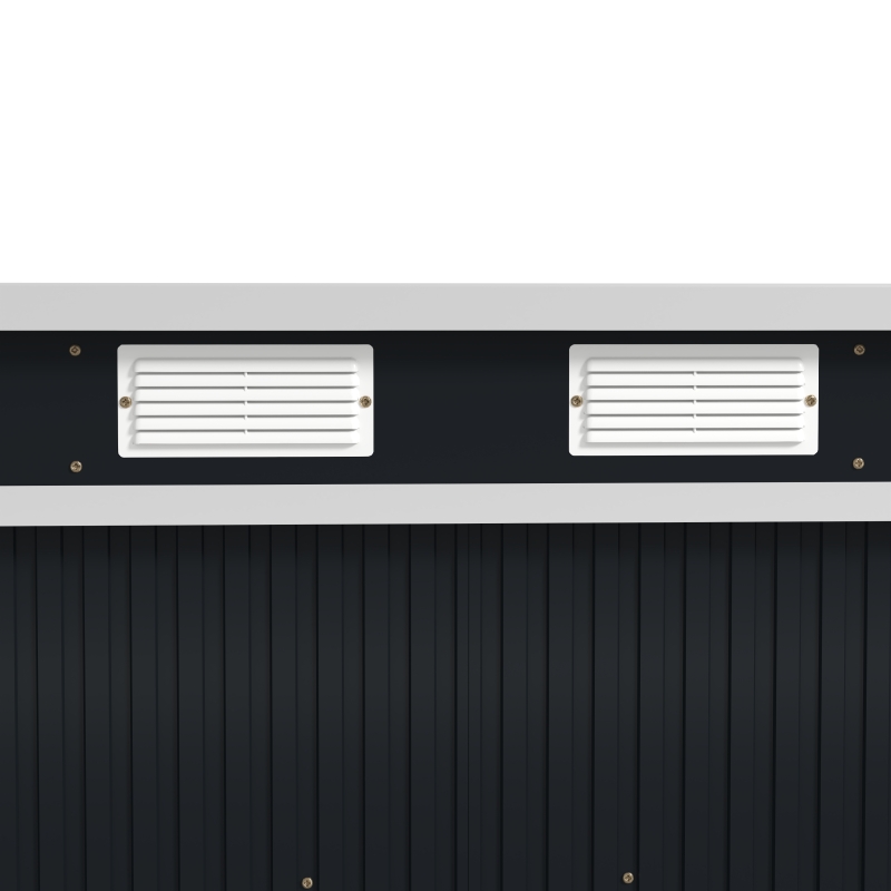 Outsunny Cobertizo de Jardín Exterior 2,4 m² 213x130x172 cm con Puerta Corredera Techo Inclinado Base sin Suelo y Ventanas Gris