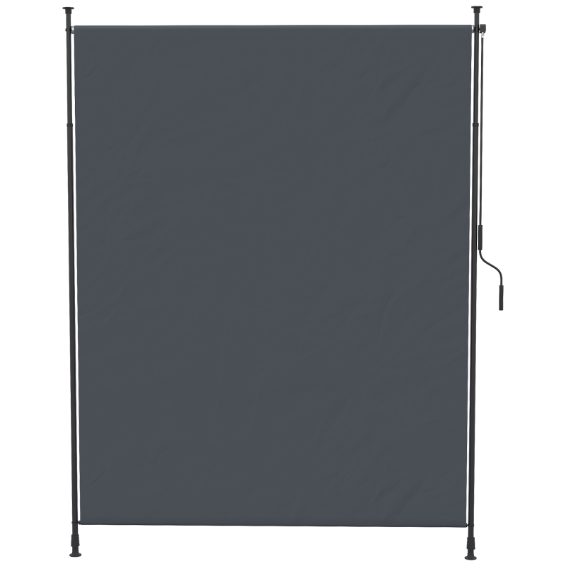 Outsunny Toldo Vertical Exterior 200x305 cm Pantalla de Privacidad Enrollable Ajustable con Manivela Protección UV 40+ Gris