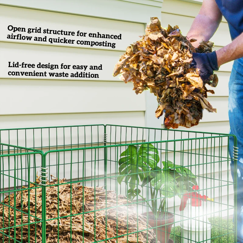 Komposter 1680L, 3-częściowy, stalowy, szybki, 270x90x70 cm