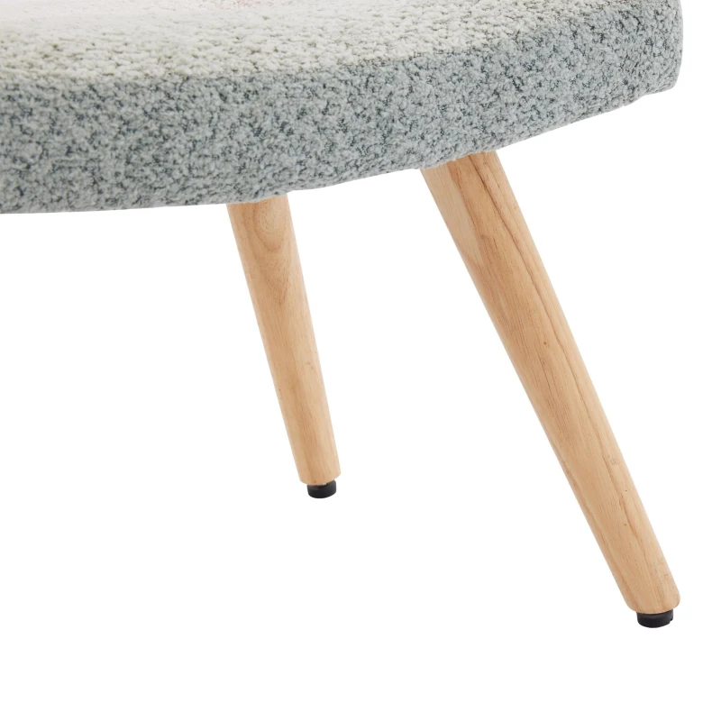 Fauteuil à bascule en bouclé au motif patchwork rayé coloré avec design ergonomique et dossier haut, Multicolore