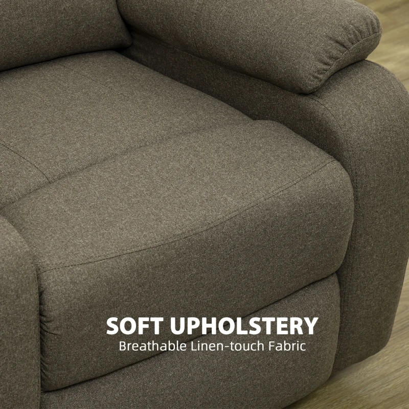 HOMCOM Fotel relaksacyjny manualny, funkcja leżenia, brązowy