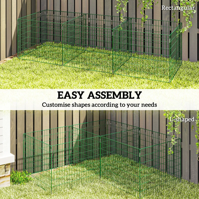 Komposter 1680L, 3-częściowy, stalowy, szybki, 270x90x70 cm