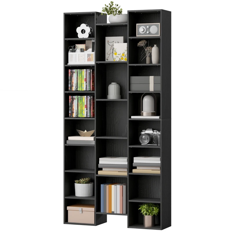 HOMCOM 21-Compartment Bookshelf - Black