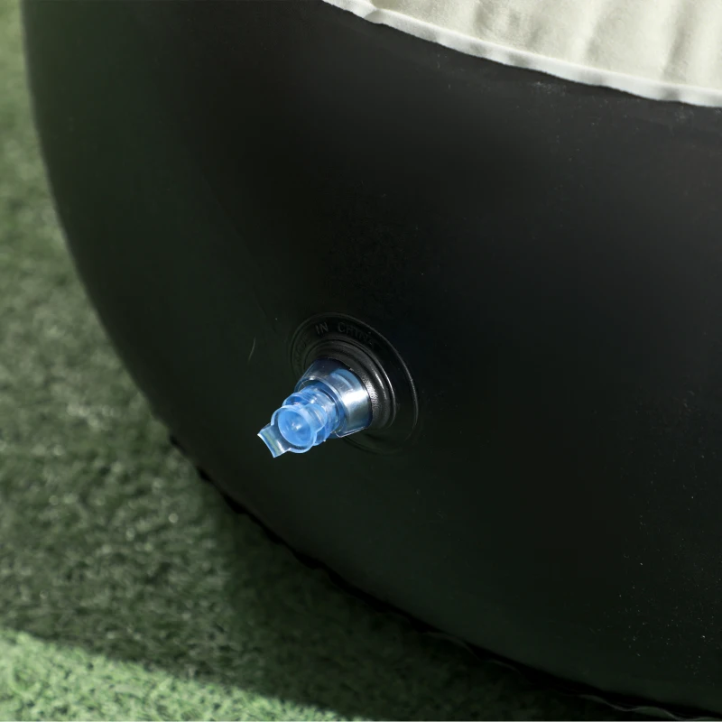 Outsunny Fotel Nadmuchiwany Fotel Ogrodowy, 125 x 100 x 87 cm, Szary + Czarny