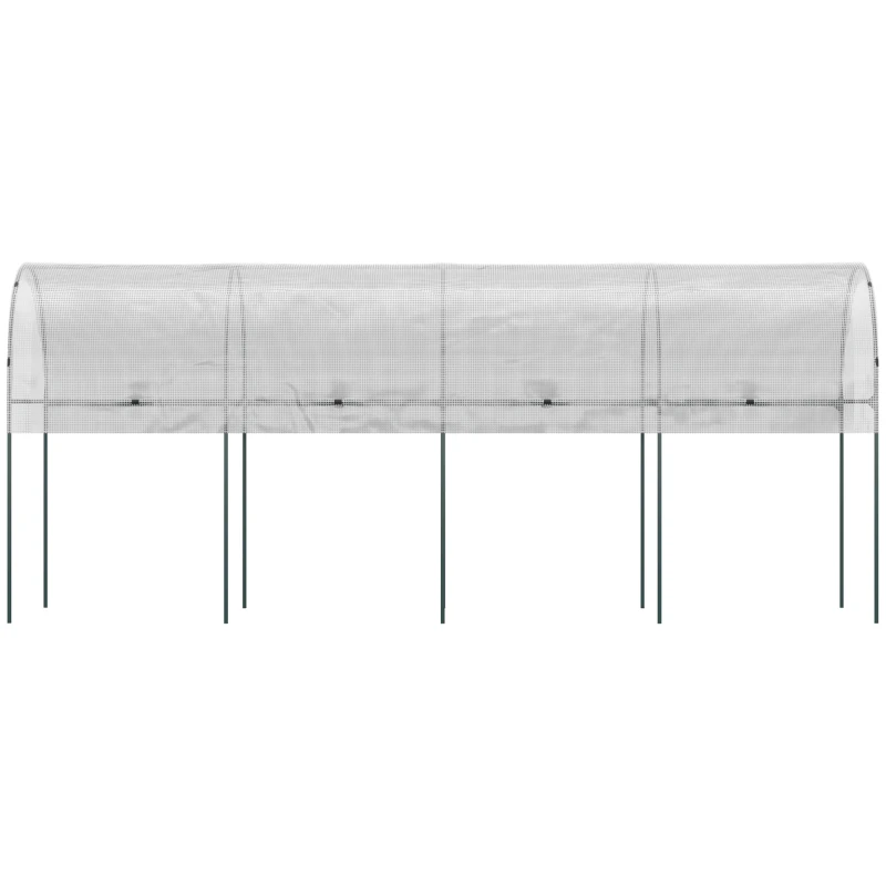 Outsunny Szklarnia na pomidory, Odporna na wiatr, Tunel foliowy do uprawy pomidorów, Dach na pomidory, Szklarnia do ogrodu, balkonu, Stal, PE, Biały, 4 x 1,2 x 1,7m