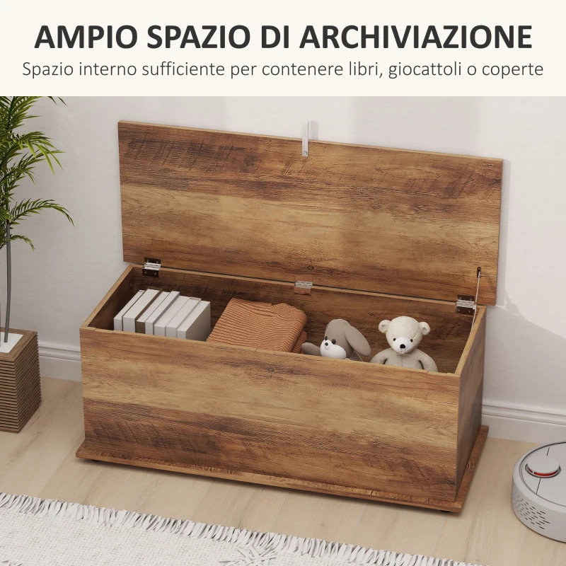 HOMCOM Panca Contenitore Multiuso Legno per Camera Ingresso Bianco 100x40x40cm