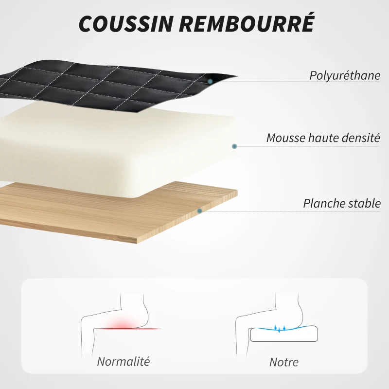 HOMCOM Fauteuil de bureau, chaise bureau ergonomique avec accoudoirs relevables, hauteur réglable, fonction de bascule, noir