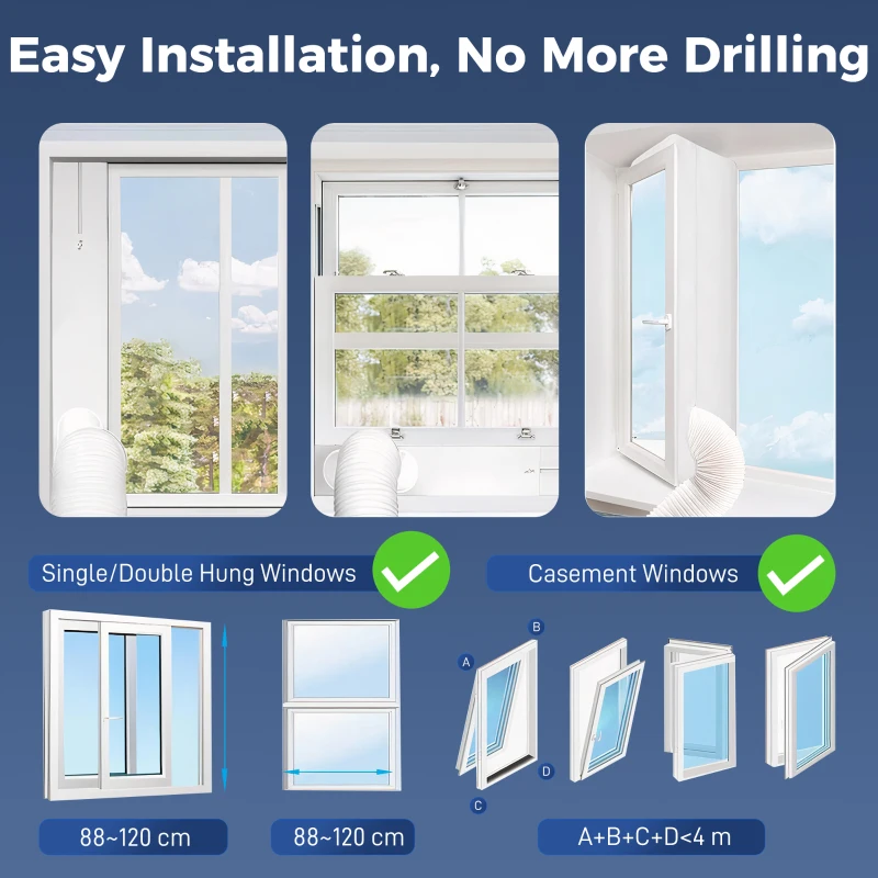 HOMCOM Ar condicionado portátil 12000 BTU, aparelho com modo Resfriar, Desumidificar, Ventilar, Modo Sono, Controle por voz WiFi