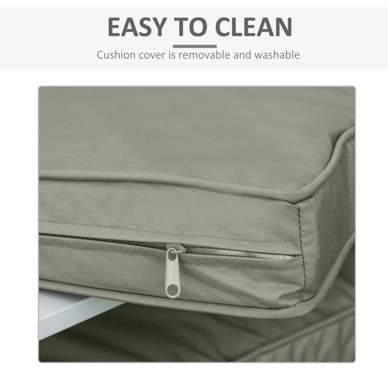 Outsunny Zestaw 2 poduszek na krzesła, 56 x 52 cm, z zamkiem, do sofy