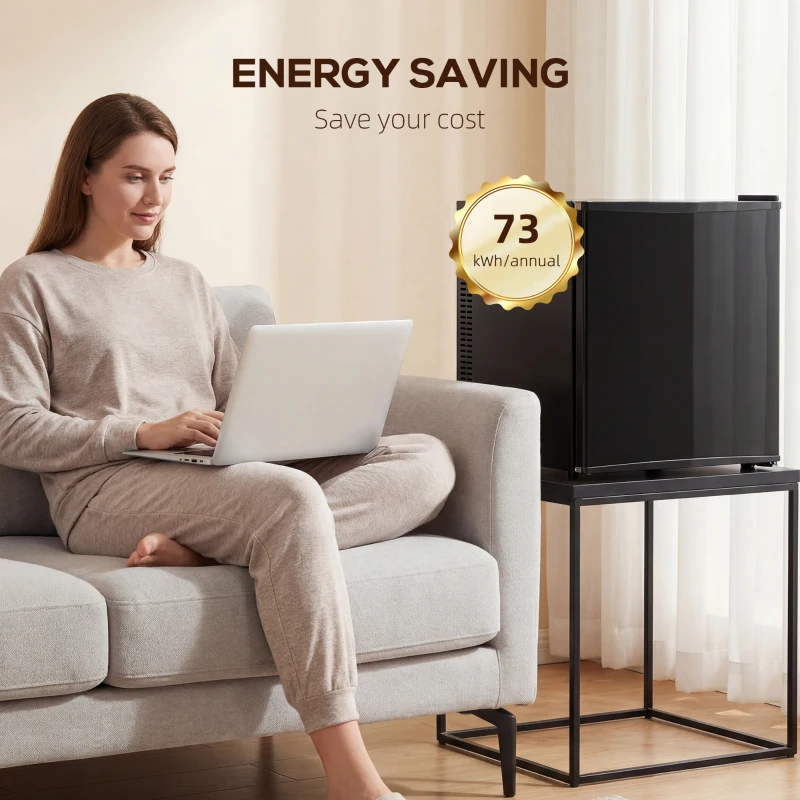 HOMCOM Mini lodówka 44L/46 puszek z regulowanym termostatem 43 x 51 x 51,3 cm, czarna