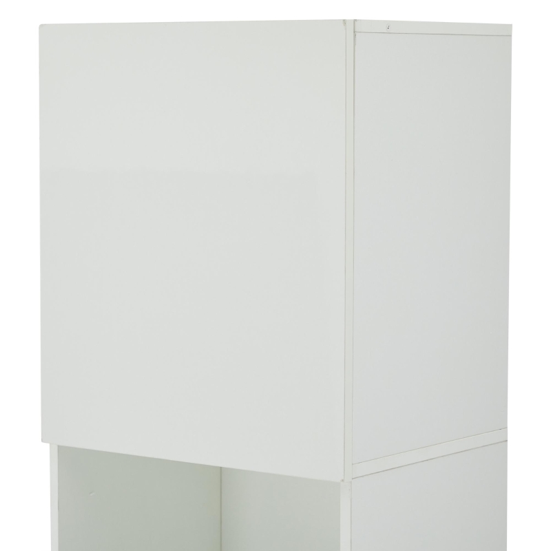 Vetrina per collezione con illuminazione LED e ripiano in vetro, 45x35x160 cm, Bianco