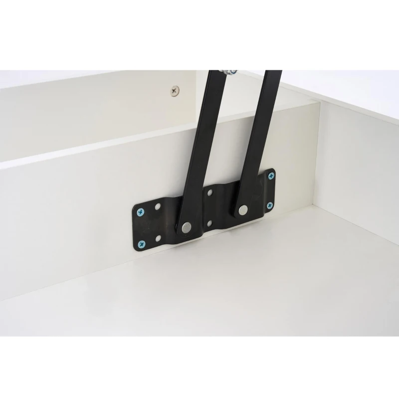 Tavolino da salotto moderno con illuminazione LED e spazio a scomparsa, 100x50x42 cm, Bianco