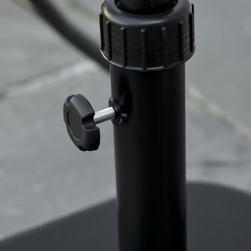 Outsunny Sonnenschirmständer aus Beton 11kg Quadratisch Schirmständer für Sonnenschirm 32-38mm Rohrdurchmesser Schwarz