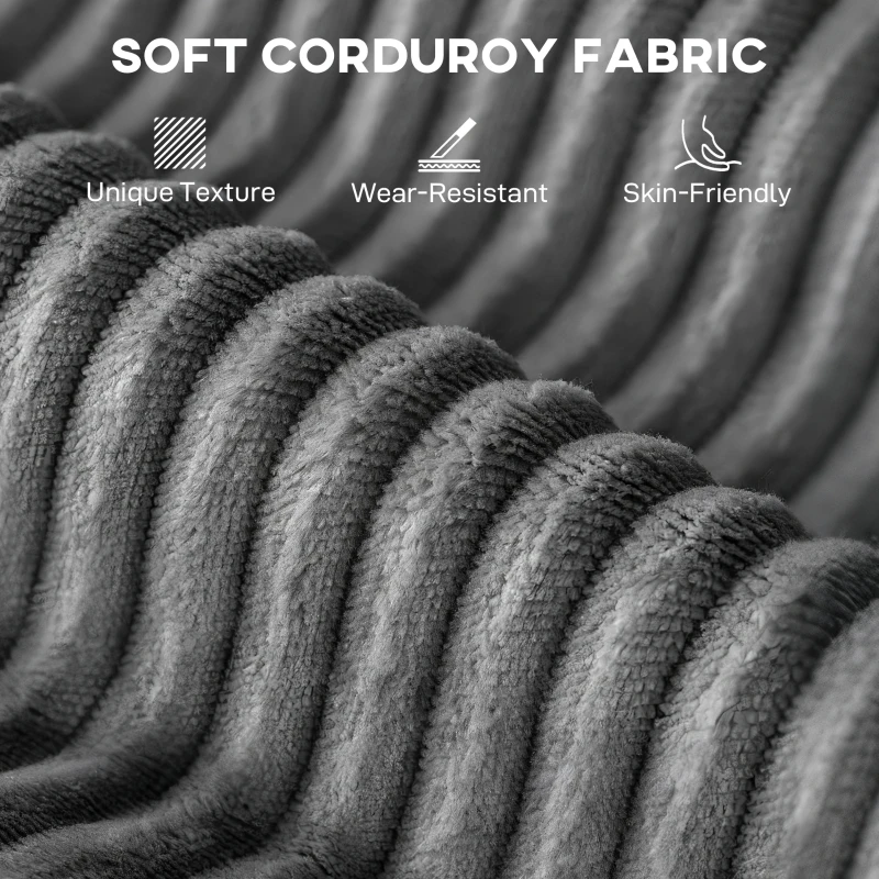 HOMCOM Szezlong 2-osobowy, sofa z funkcją spania 134 x 151 cm z uchwytami na napoje, do salonu, szara